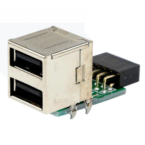 2X 9-Pin Motherboard to 2  USB 2.0 A Female Internal Header Adapter 2