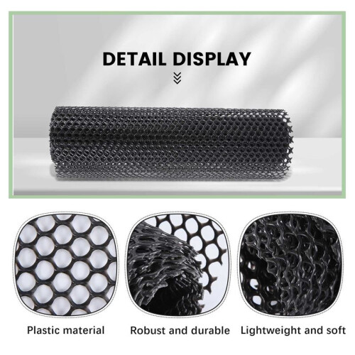 Malha de Cerca de Frango de PláStico de 15,7 Polegadas X 10 PéS, Arame de Cerca Hexagonal para Jardinagem, Aves, ArmaçãO de Arame de Frango Preto 1