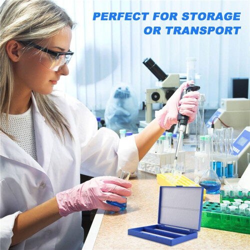 Royal  Plastic Rectangle Hold 100 Microslide Slide Microscope Box 2