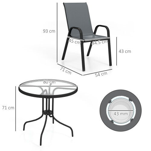 Outsunny Five-Piece Steel Patio Set, with Glass 1