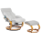 Beliani Massage Chair FORCE with Footstool Faux Leather Light Grey 4