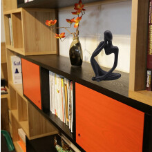 DecoracióN de Resina Estilo Pensador Escultura Abstracta ColeccióN de Estatuas de Pensador Moderno Negro para DecoracióN de Oficina en Casa