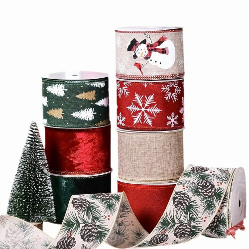 Drahtkantenband Rot 6,3 cm x 10 Yards 1