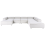 Beliani Modular Corner Sofa 5 Seater ARDAL Corduroy Off-White Left Hand 4