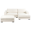 Beliani Corner Sofa RENDERS with Ottoman Boucle Off-White Left Hand 4