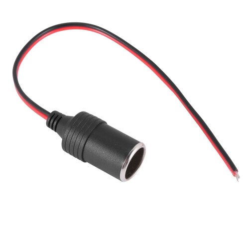 3X Car Charger Power Cigarette Lighter Female Socket Black W 26cm Cable 1