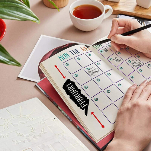 Set di 20 stencil per agende e scrapbooking 1