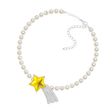 Künstlerische Perlen-Perlen-Halskette, Modeschmuck für Sie,-A06