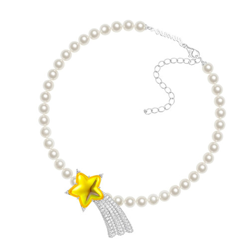 Künstlerische Perlen-Perlen-Halskette, Modeschmuck für Sie,-A06