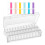 Bead Organizer Box, Small Rectangular Clear Bead Storage Containers Boxes with Hinged Lids and Labels Set 1 1