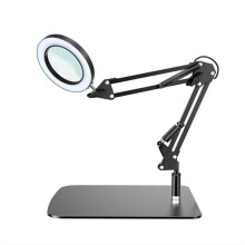 Lupa  com Luz e Suporte, Luminária de Mesa LED para Leitura, Artesanato e Trabalhos de Precisão.