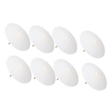 8PCS Paper Parasol Wedding Umbrella Party Favor 50cm Bamboo Umbrellas for Bridal Shower Centerpieces Photo Props