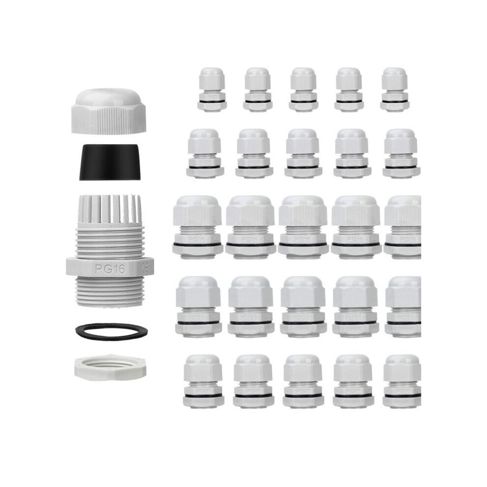 25Pcs Pg7pg9pg11pg13.5pg16 Cable Glands,Waterproof Adjustable Cord Grip Cable Connector Strain Relief Wire Protectors B 6031088683902