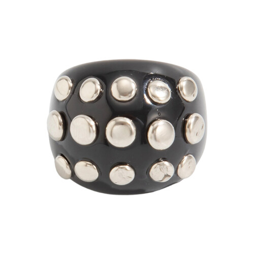 Trendiger offener Unisex-Ring im Retro-Stil, mit-Schwarz