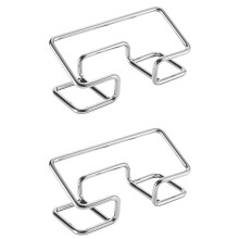 Dual Pack Metal Business Card Holder for Desk, Silver - Elegant Display Stand for Cards