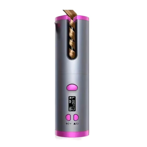 Portable Cordless Automatic Hair Curler with Ceramic Rotating , Intelligent Temperature Control Grey