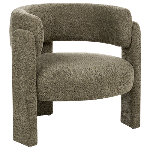 Beliani Armchair BUREA Chenille Dark Green 1