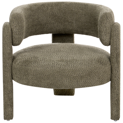 Beliani Armchair BUREA Chenille Dark Green 2