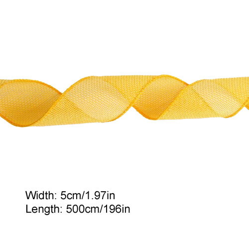 Easter burlap ribbon gold wired woven 5.47 yd 2
