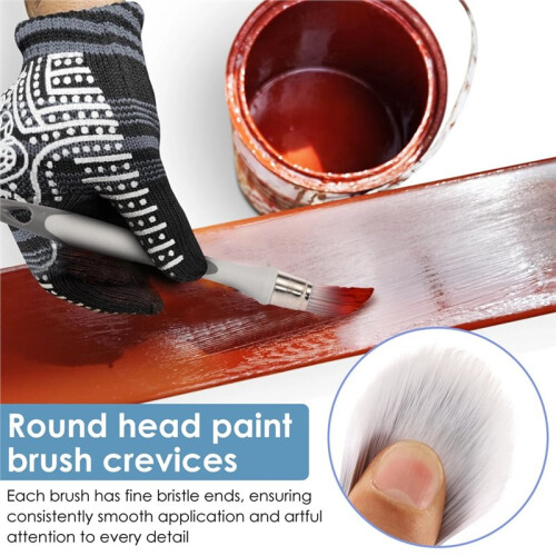 5Pcs Paint Brush Set Handheld Round Paint Brush Tool for Wall Edging and Color Separation