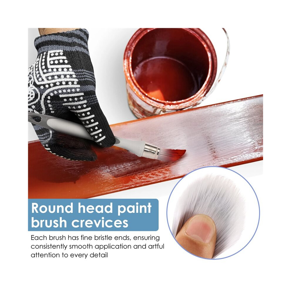 5Pcs Paint Brush Set Handheld Round Paint Brush Tool For Wall Edging And Color Separation 6032757507093