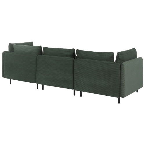 Beliani Modular Sofa 3 Seater EGERIS Corduroy Dark Green 1