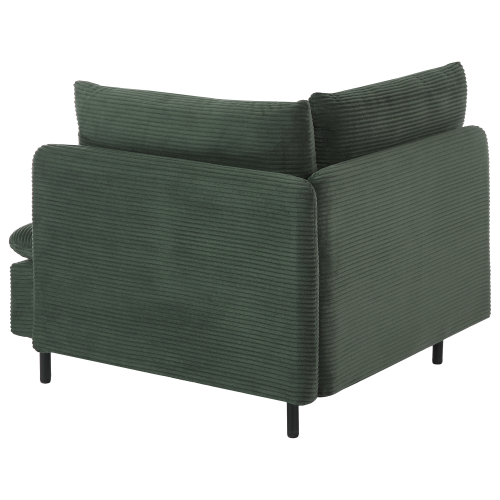 Beliani Corner Seat EGERIS Corduroy Dark Green 1