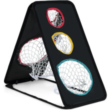 Dual-Sided Chipping Net,Triple Target Practice Net with 5 Target Holes, Indoor Outdoor Golfer Accessories