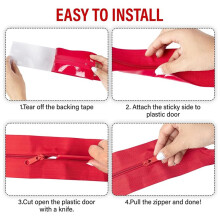 Self-Adhesive Heavy Duty Zipper Door for Dust Barriers, Construction, and Renovation, 7ft X 3in