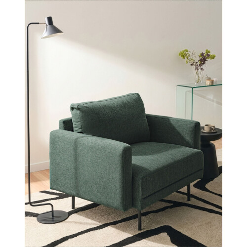 Beliani Armchair BREDA Fabric Dark Green 1