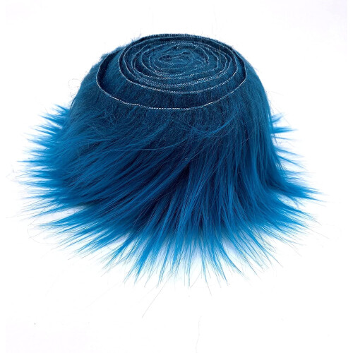 Λωρίδα υφάσματος από τεχνητή γούνα Teal Shaggy 5 x 18 εκ. 1