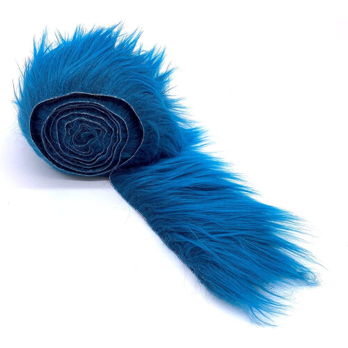 Λωρίδα υφάσματος από τεχνητή γούνα Teal Shaggy 5 x 18 εκ. 2