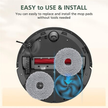 Lot de 8 Lingettes de Rechange pour Balai Qrevo QV 35A/ S5V/ Saros 10R/ CurvX/ S5A/ QV 35S/ Saros Z70 Master Mop Cloth
