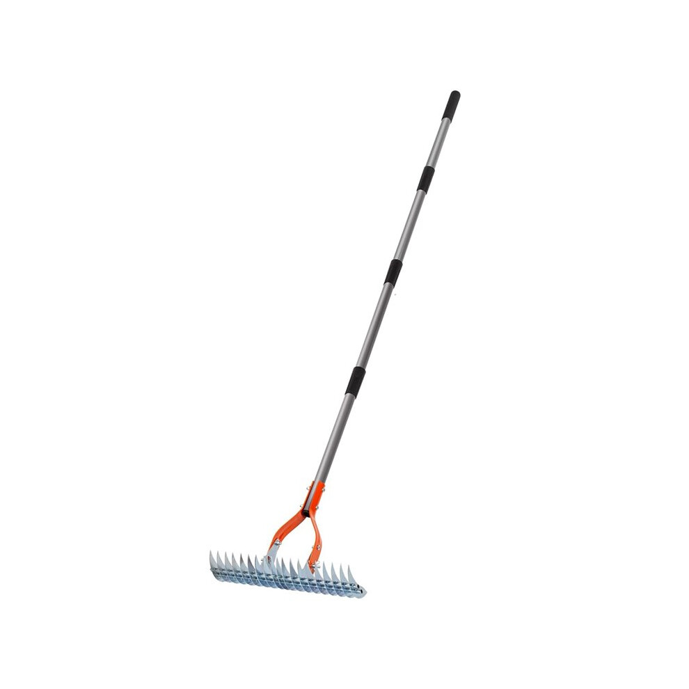 Thatch Rake, 15-Inch Lawn Thatching Rake, Robust Rake, Steel Metal Rake With Handle, Versatile Grass Grooming Rake 6031612594469