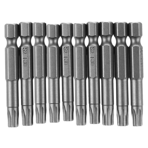 6mm T30  50mm Long Magnetic Torx Screwdriver Insert Bits Tool 10 Pcs