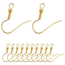 100 Stuks Oorbelhaakjes met Bol en Spiraal Hypoallergene Vergulde Oorbelhaken voor Doe-Het-Zelf Sieraden Maken