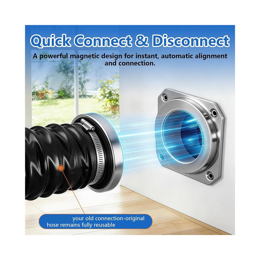 Magnetic Dryer Vent Connector Dv180 With Airtight Seal, Quick Connect & Disconnect, Includes 2 Clamps 4713075658743