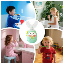 U Shaped Toothbrush Kids, 3-Mode Full Mouth Electric Toothbrush with Timer, Rechargeable Teeth Cleaner