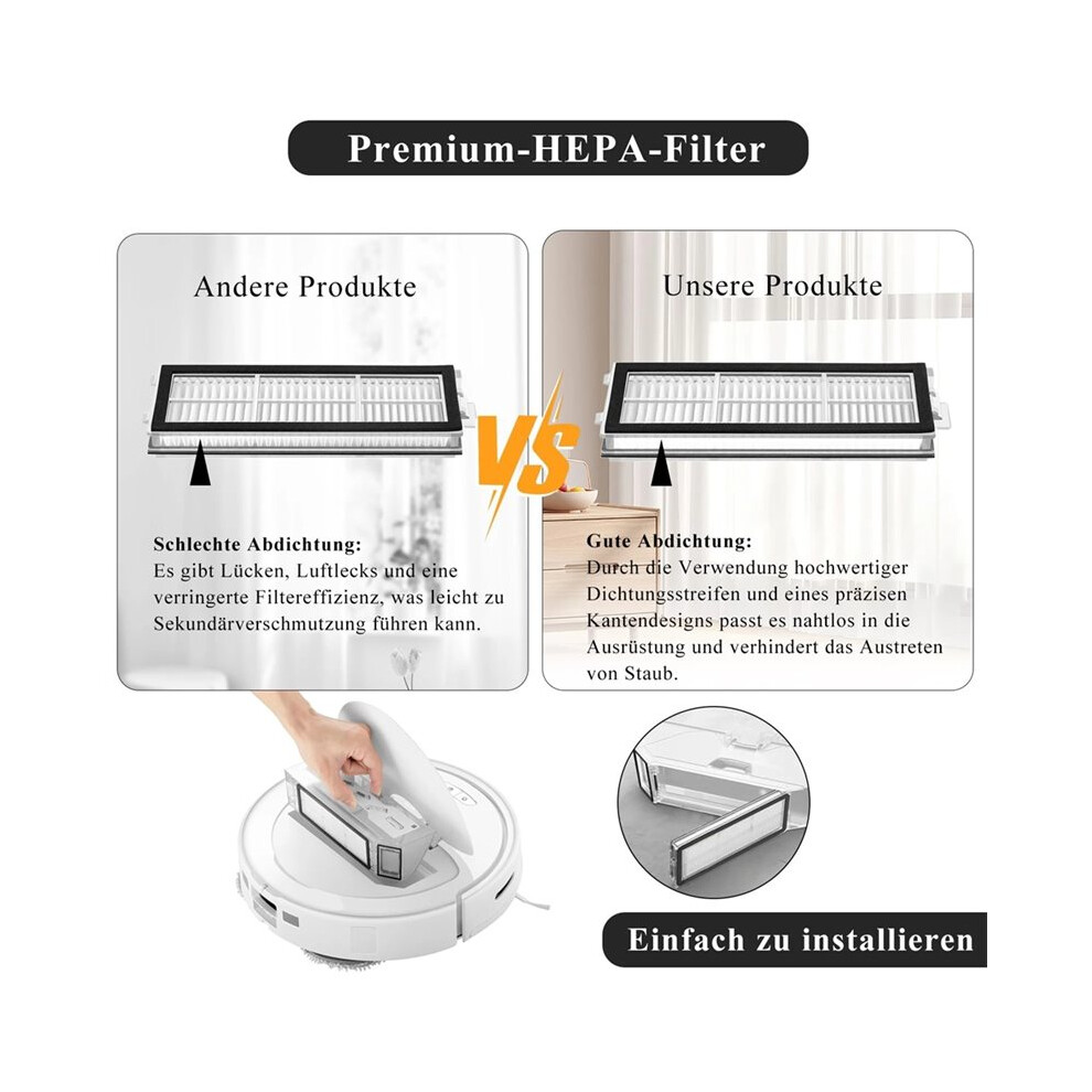 8Pcs Hepa Filter For Qrevo S/Qrevo Curve/Qrevo Pro/Qrevo /Qrevo Maxv/Qrevo Replacement Filter 4711420089532