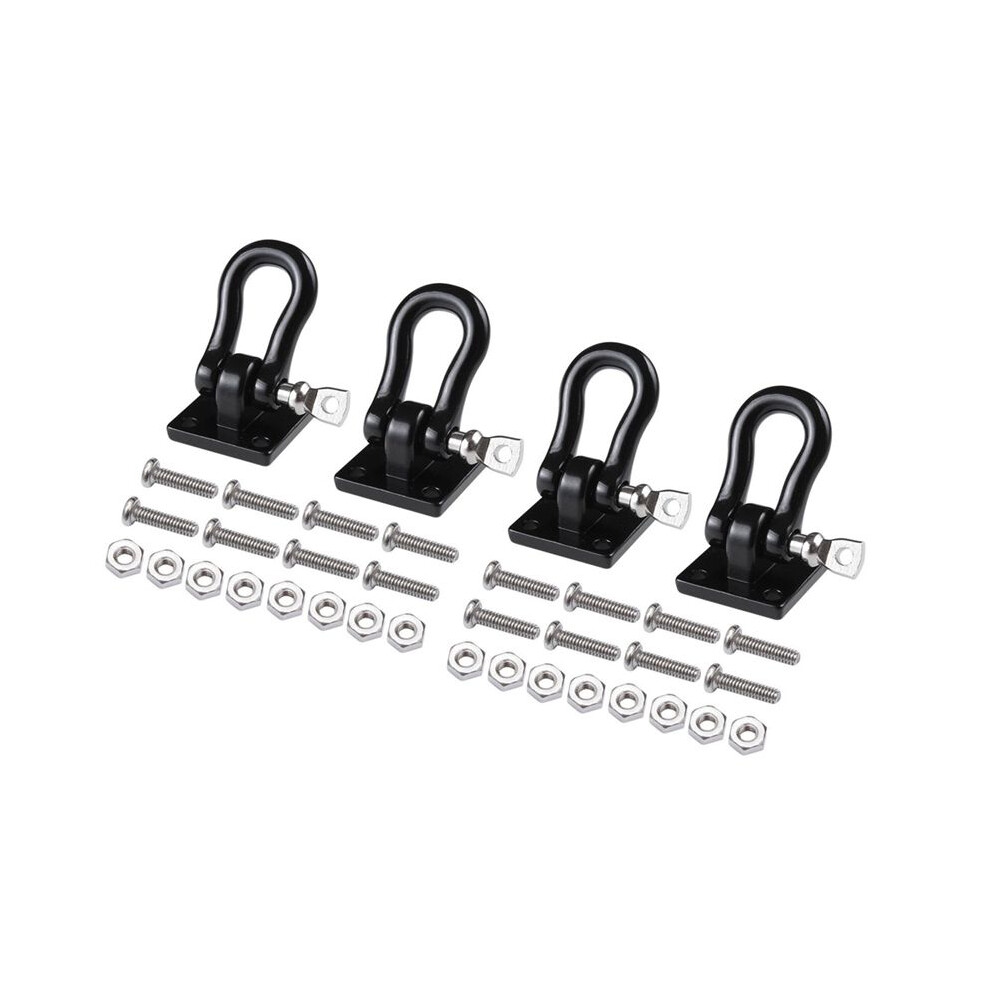 4Pcs Metal Trailer Towing Buckle Tow Hooks Shackles For 1/10 Rc Crawler Car Trx4 Axial Scx10 Rc4wd D90 6032564916316