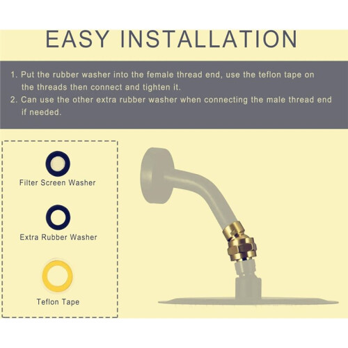 Solid Brass Shower  Swivel  Adapter, Adjustable Shower Arm Extension Sho 2