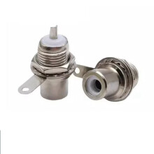 100Pcs Nickel Plated RCA Female Socket Audio Video AV Socket Nickel Plated Medium Extended Lotus  Chassis Connector