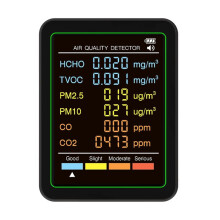 6 in 1 Air Quality Monitor Multifunctional Automatic Display Indoor Office Wall Hanging Screen Display Air Detector B