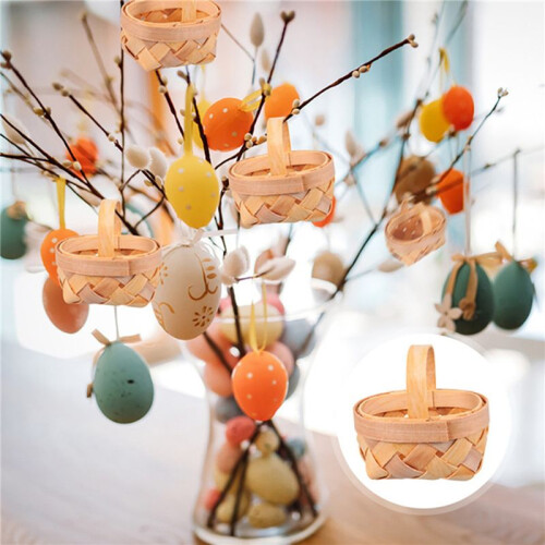 120Pcs Wood Chip  Baskets Manual Woven Baskets Ornaments Candy Storage Box 2