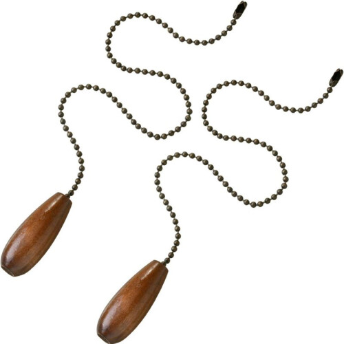 8 Pieces Ceiling Fan Pull Chains Extender Wooden Pendant Pull Chain Extension for Ceiling Light Lamp Fan(Walnut Color) 1