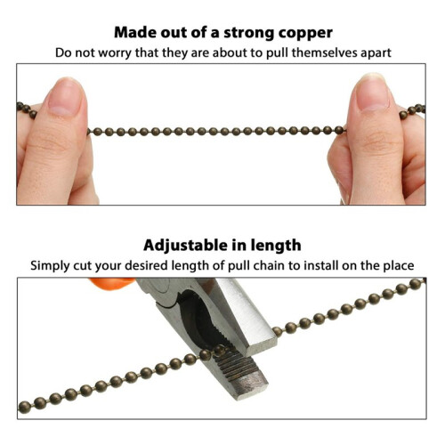 8 Pieces Ceiling Fan Pull Chains Extender Wooden Pendant Pull Chain Extension for Ceiling Light Lamp Fan(Walnut Color) 2