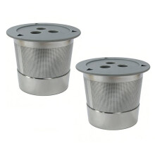 2 Stuks Herbruikbare Koffiepads voor Roestvrijstalen K-Cups, Koffiefilters met 3 Gaten voor Koffiezetapparaat CFP201 CFP301