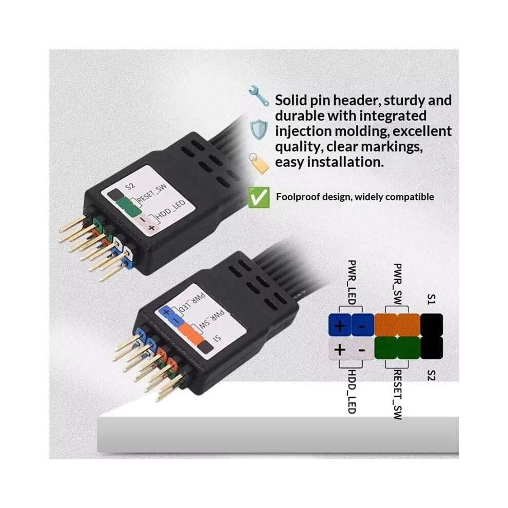 9Pin Header Motherboard Hard Drive Led/Pled/Reset Sw/Power Sw To 9Pin F-Panel Extension Cable Foolproof 30Cm 6031394976866