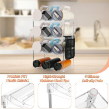 Water Bottle Organizer for  40oz , 4-Tier Tumbler Storage Holder with Straw Storage Bag, for Kitchen Cabinets