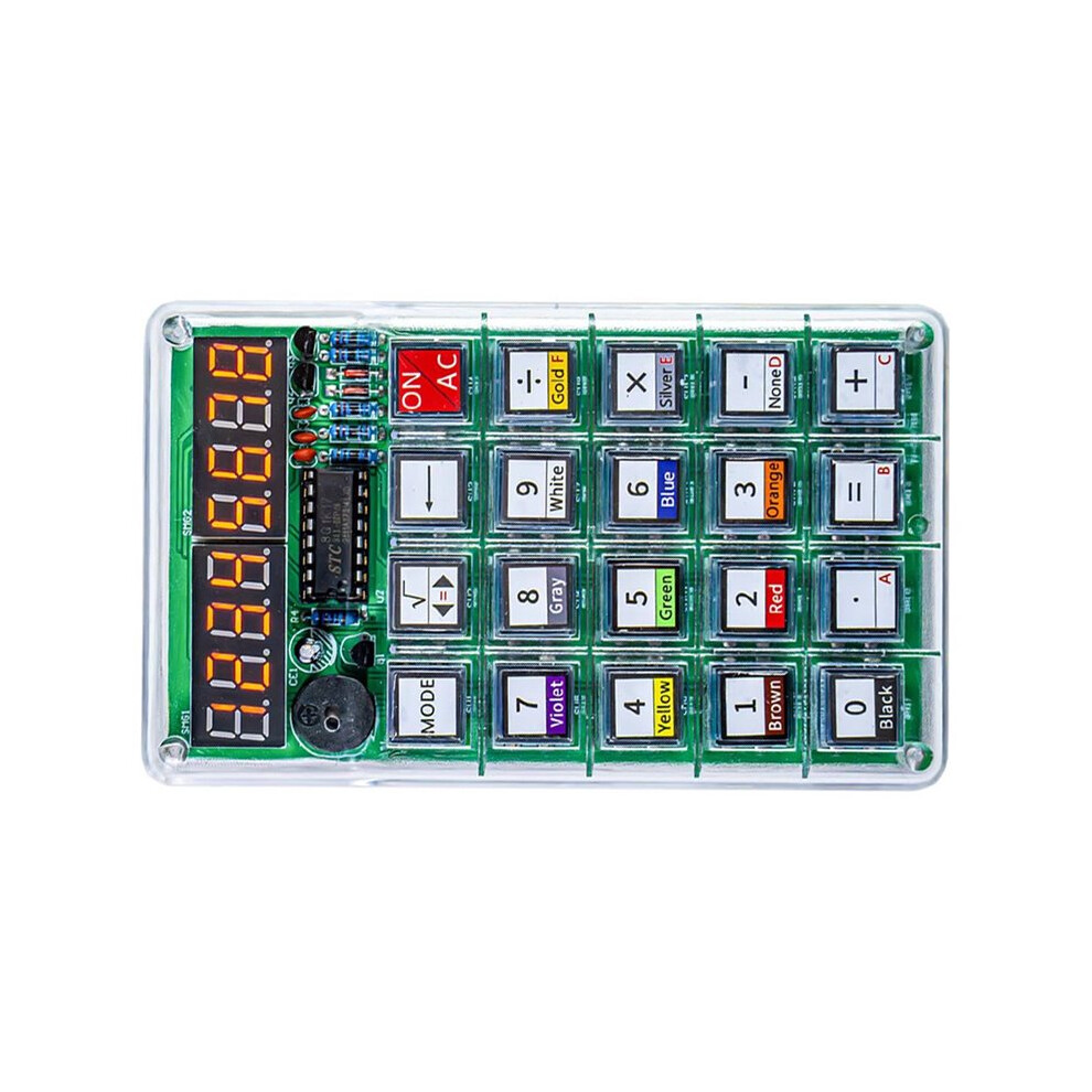 Electronic Calculator Soldering Practice Kit With Resistance Calculator And Transparent Case 4712560771363